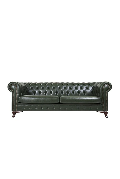 3A Mobilya Green Leather Chesterfield 230X90X80 CM ürün görseli 1