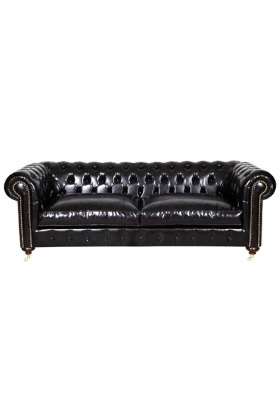 3A Mobilya Pullap Black Chesterfield 230X90X80 CM - Resim 2