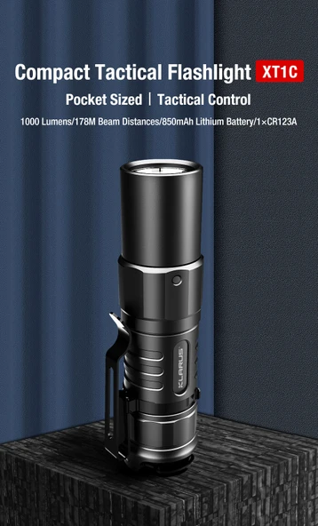 KLARUS XT1C Compact Dual-Switch Taktik Fener - Resim 2