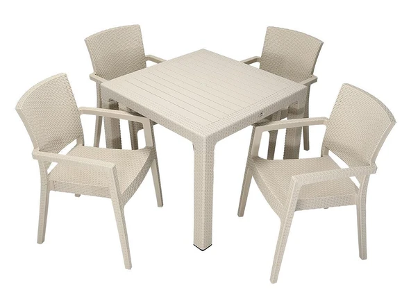 Norino Mandella Elit Rattan 90x90 Zeus Koltuk Masa Takımı ÇÖLBEJİ ürün görseli 1