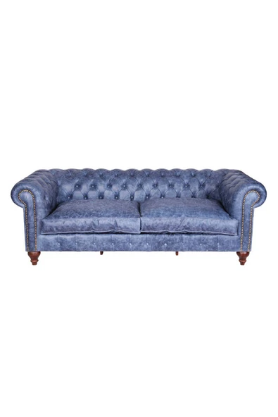 3A Mobilya Mavi Deri Kanepe 230x90x80 cm - Resim 3