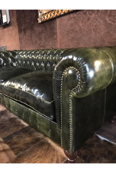 3A Mobilya New Green Pullap Chesterfield - Resim 3