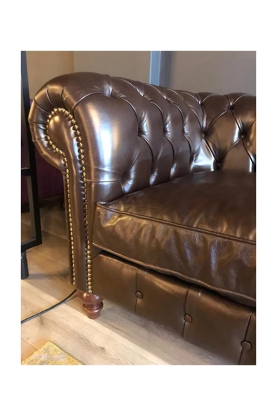 3A Mobilya Hakiki Deri Swensea Chesterfield - Resim 3
