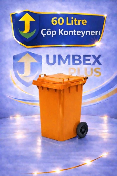 Umbex Plus-60 Lt Turuncu Renk Çöp Konteyneri Çöp Kovası ürün görseli 1