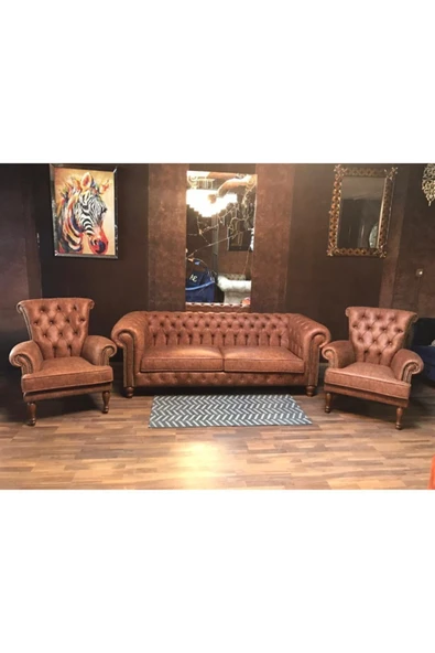 3A Mobilya Respect Chesterfield Takımı 3 1 1 ürün görseli 1