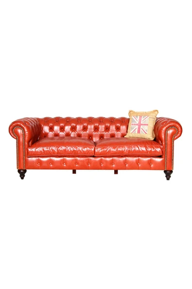3A Mobilya Taba Hakiki Deri Chesterfield - Resim 3