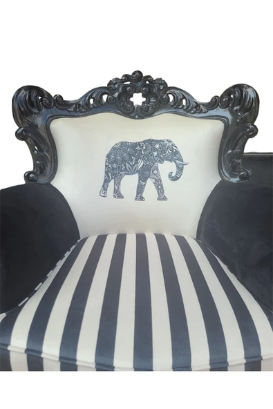 3A Mobilya 3A MOBİLYA DİGİTAL BLACK RETRO BERJER - Resim 2