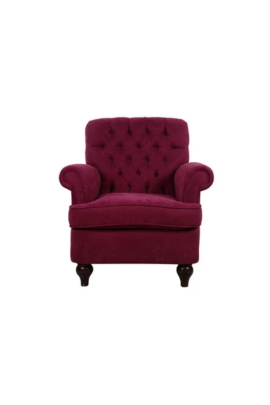 3A Mobilya Gülbence Kapitone Mürdüm Berjer 105X80X75 CM ürün görseli 1