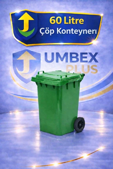 Umbex Plus-60 Lt Yeşil Çöp Konteyneri Çöp kovası ürün görseli 1