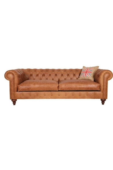 3A Mobilya Old English Leather Chesterfield 230X90X80 CM ürün görseli 1