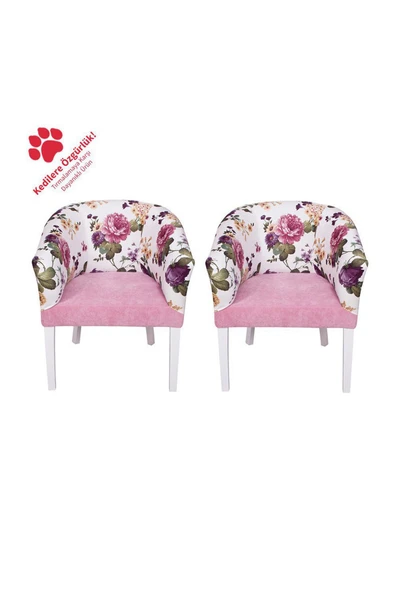 3A Mobilya 2Li Şımarık Oval Berjer 70x69x68 CM ürün görseli 1