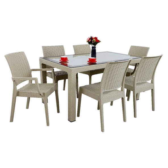 Norino Mandella Elit Rattan 90x150 2 Elit Koltuk 4 Elit Sandalye Camlı Masa Takımı Çölbeji ürün görseli 1