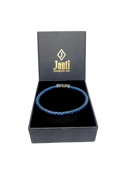 JTSS26BLK1716 VİNTAGE ALAŞIMLI METAL KİLİTLİHAKİKİ DERİ KUTULU GARANTİLİ JANTİ BİLEKLİK ürün görseli 1