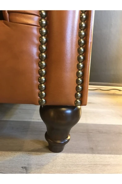 3A Mobilya Hakiki Deri Maya Taba Chesterfield - Resim 6