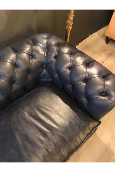 3A Mobilya Hakiki Deri Klas Chesterfield - Resim 3