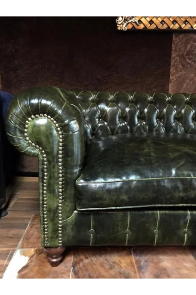 3A Mobilya New Green Pullap Chesterfield - Resim 4