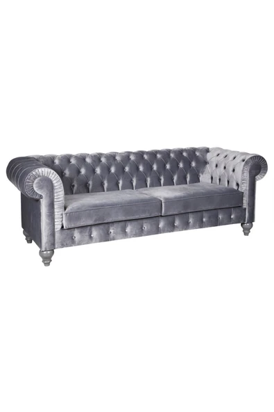 3A Mobilya Grey Chesterfield 230X90X80 CM ürün görseli 1