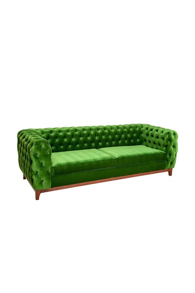3A Mobilya Emerald Green Modern İtalyan Design Chesterfield 230X90X80 CM ürün görseli 1