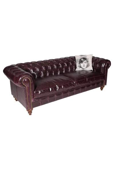 3A Mobilya Kızılkahve Chesterfield 230X90X80 Cm ürün görseli 1