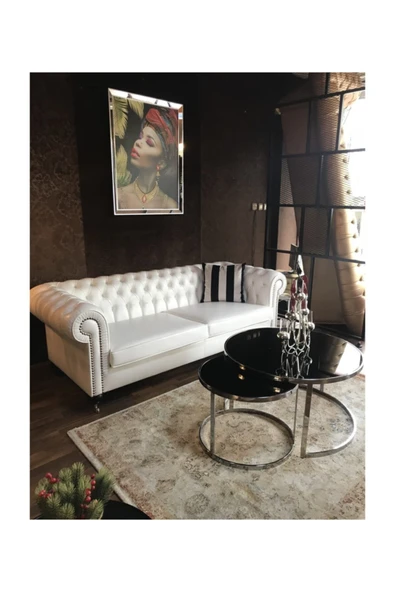 3A Mobilya White Angel Chesterfield - Resim 4