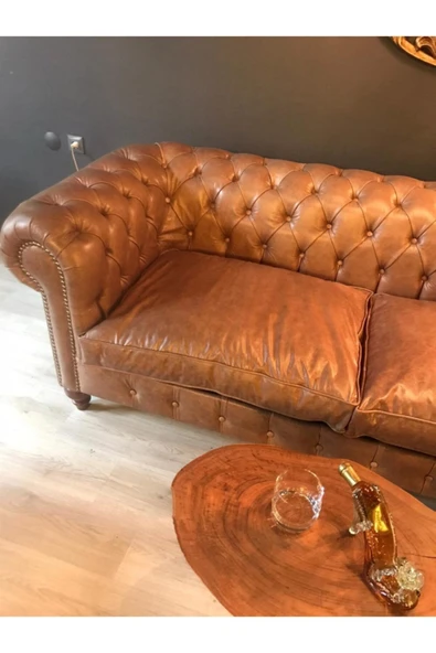 3A Mobilya Deri Cute Chesterfield - Resim 2