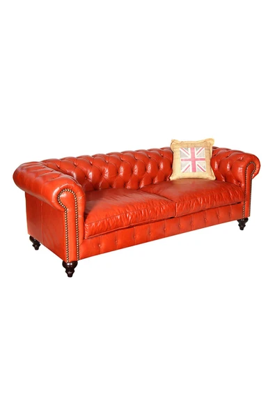 3A Mobilya Taba Hakiki Deri Chesterfield - Resim 2