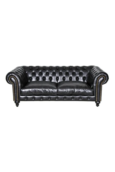 3A Mobilya Class Black Leather Chesterfield ürün görseli 1