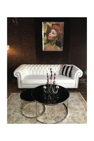 3A Mobilya White Angel Chesterfield - Resim 6