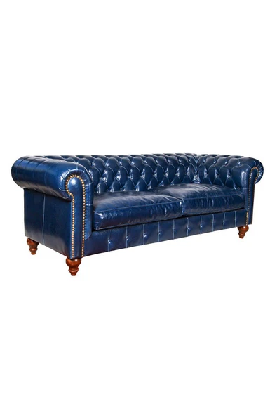 3A Mobilya Blue Gerçek Deri Chesterfield 230X90X80 CM ürün görseli 1