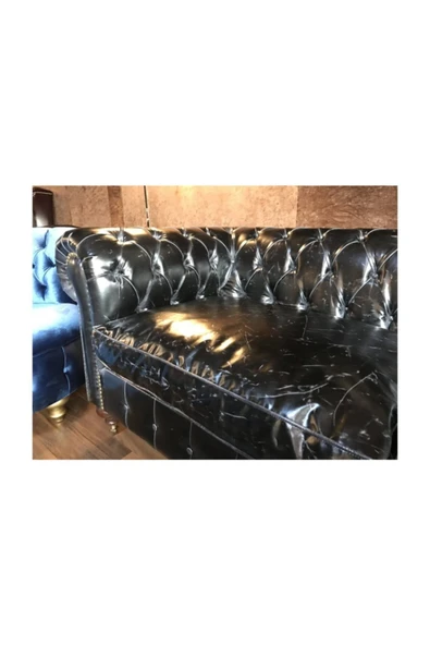 3A Mobilya Siyah Pullap Chesterfield - Resim 2