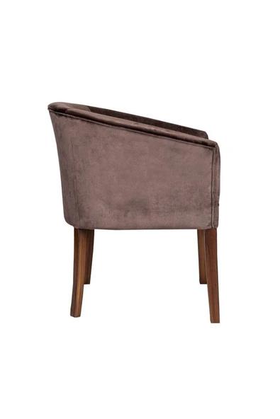 3A Mobilya Bitter Brown Oval Berjer 70x69x68 CM - Resim 2
