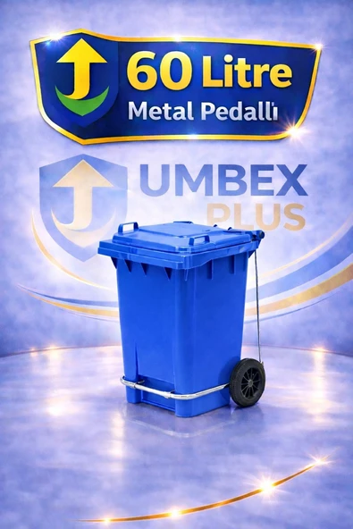 Umbex Plus-Pedallı Mavi renk 60 Lt Çöp Konteyneri Çöp Kovası ürün görseli 1