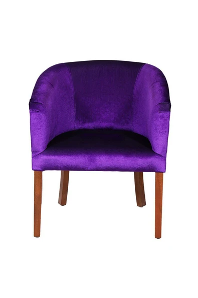 3A Mobilya Mor Oval Berjer 70x69x68 cm - Resim 3