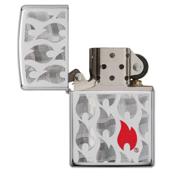 Zippo Red Flame In Flames Dizayn Çakmak - Resim 3