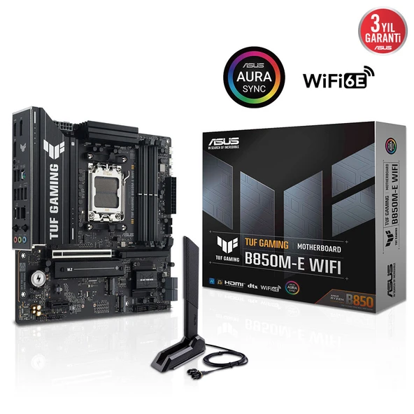 ASUS TUF GAMING B850M-E WIFI6E DDR5 HDMI DP PCIE 5.0 AM5 mATX ürün görseli 1