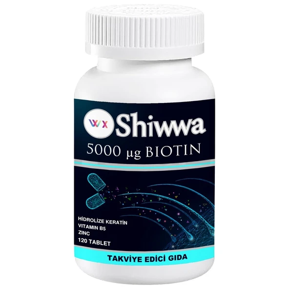 Shiwwa Biotin Hidrolize Keratin Vitamin B5 120 Tablet ürün görseli 1