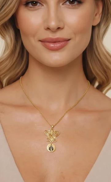 Füsun Model Nostaljik Gümüş Kolye - Gümüş - Resim 4