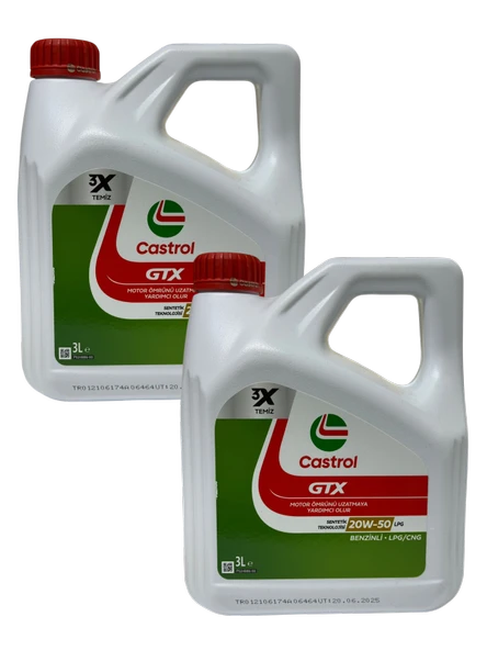 Castrol GTX LPG 20W-50 Motor Yağı 2 X 3 Litre ürün görseli 1