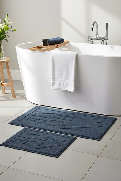 Home Kabartmalı Pamuklu 2’li Banyo & Klozet Paspas Takımı ürün görseli 1