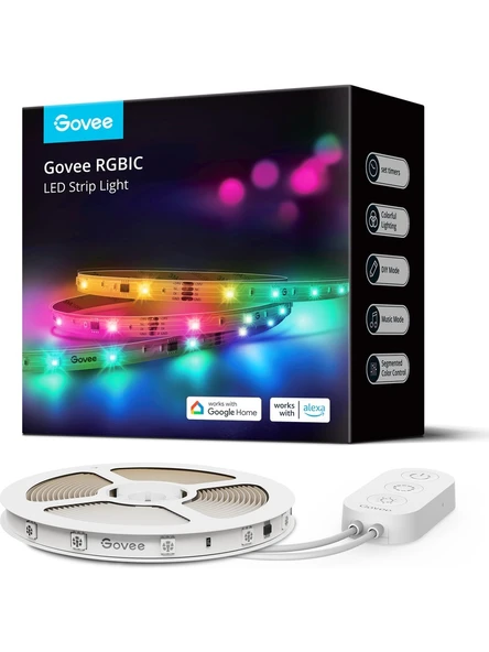 Govee RGBIC Basic Wifi + Bluetooth LED Şerit - 10 Metre ürün görseli 1