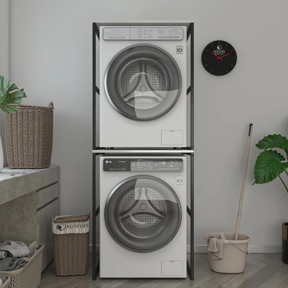 Bakbudaiyi çamaşır kurutma makinesi dolabı velid byzsyh 180*070*60 mat suntalam metal siyah boya ürün görseli 1