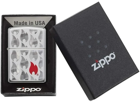Zippo Red Flame In Flames Dizayn Çakmak - Resim 5