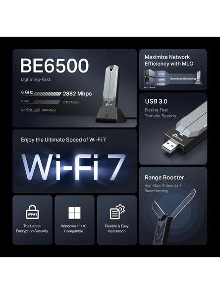 TP-Link Archer TBE400UH 6500 Mbps Kablosuz Ağ Adaptörü - Resim 5