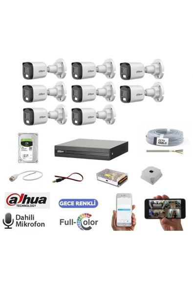 Dahua 8 Lİ RENKLİ FULL SET ürün görseli 1