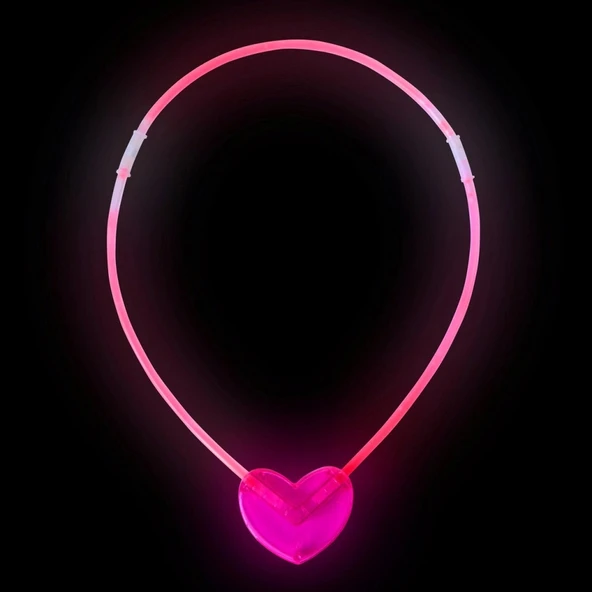 Karanlıkta Yanan Glow Stick Kalp Şekilli Kolye 6 Renk 6 Adet ürün görseli 1