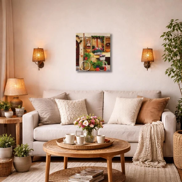 Dekoratif Bisiklet Temalı Kanvas Tablo 49x69 cm – Salon, Mutfak ve Yemek Odası Duvar Dekoru ürün görseli 1