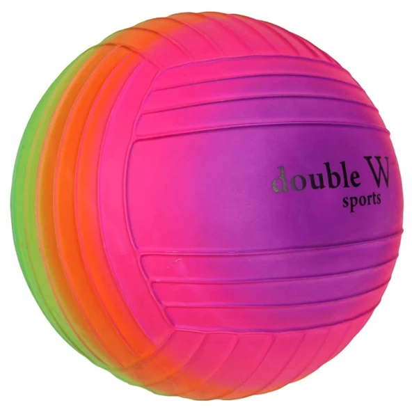 Double W Sports Gökkuşağı Tırtıklı PVC Top 23cm ürün görseli 1