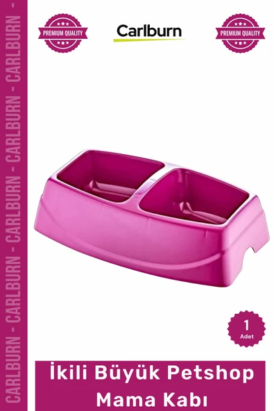 #Petshop Birinci Sınıf Kaliteli Plastik Kedi Köpek Su Kabı Renkli Dayanıklı İkili Büyük Mama Kabı ürün görseli 1