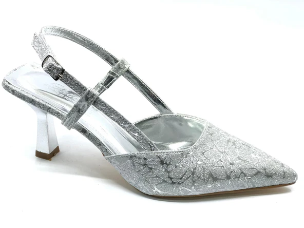 Mehtap Kırışık Arkası Açık Stiletto Kadın Topuklu Ayakkabı ürün görseli 1