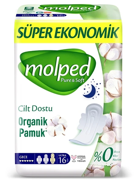 Pure&Soft Gece Ped Süper Eko 16 Adet ürün görseli 1